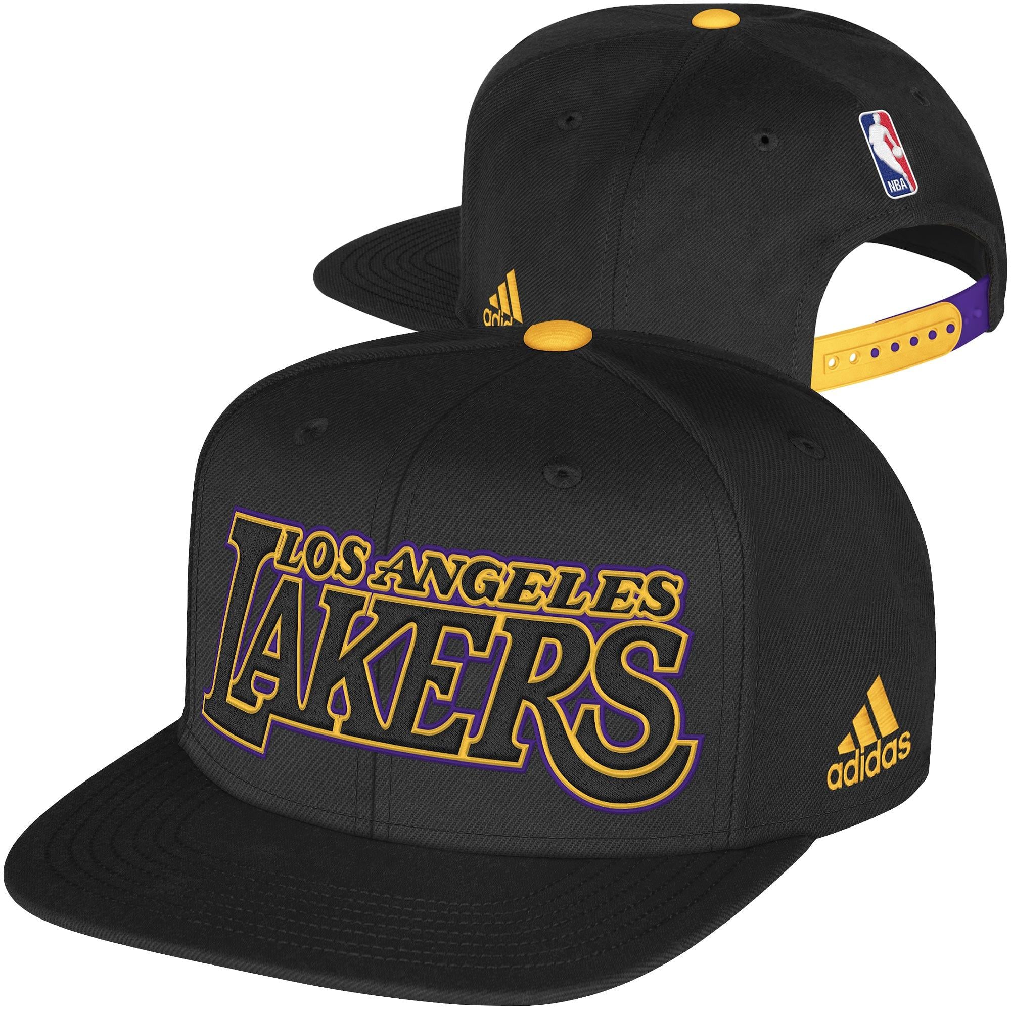 adidas Los Angeles Lakers NBA Draft Authentic Snapback Hat - Black