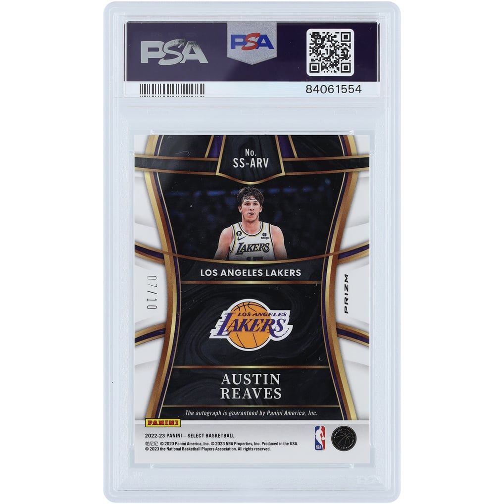 Austin Reaves Los Angeles Lakers Autographed 2022-23 Panini Select 