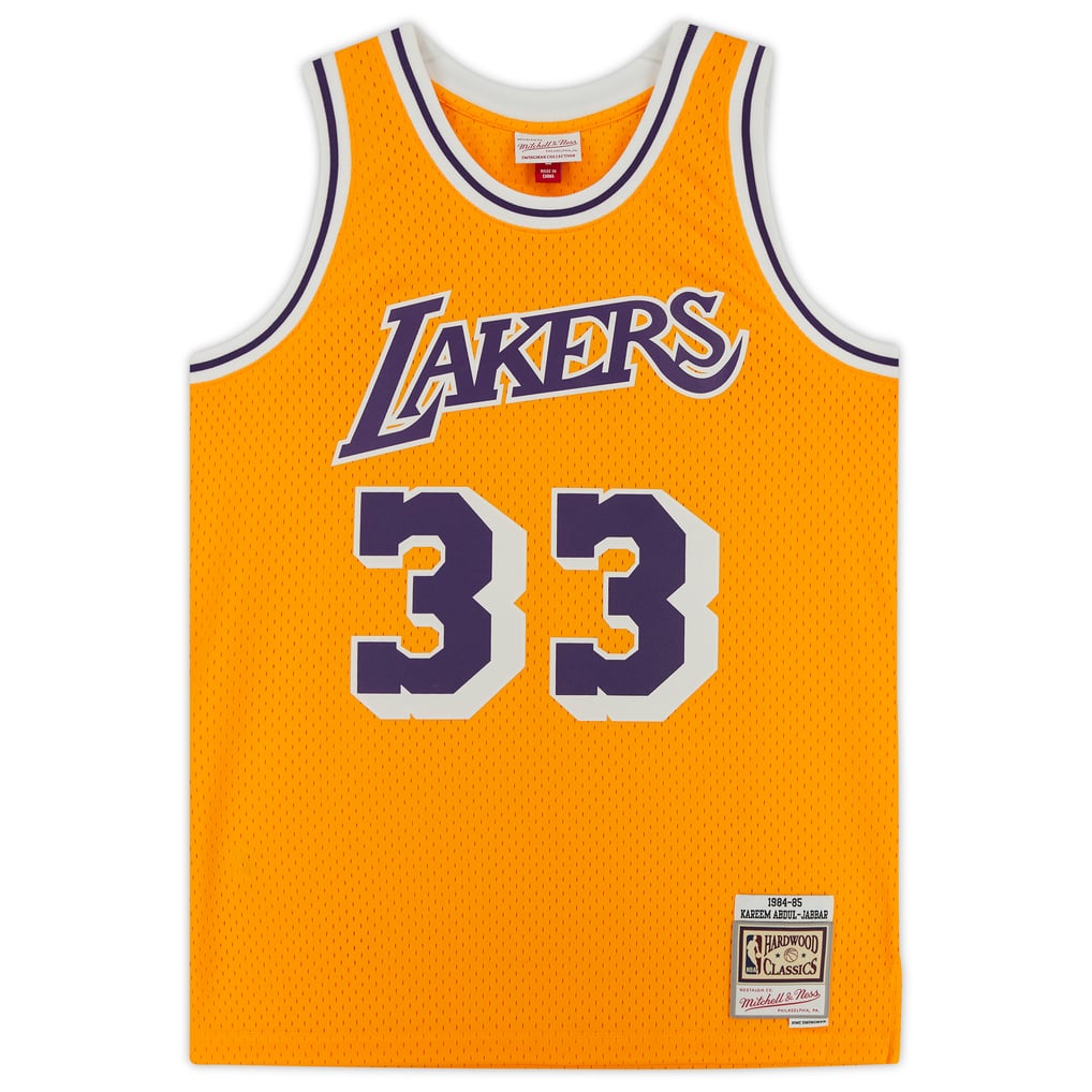Maillot Lakers Violet 1983-84 Signé Kareem Abdul-Jabbar - Swingman Mitchell & Ness, Authentique
