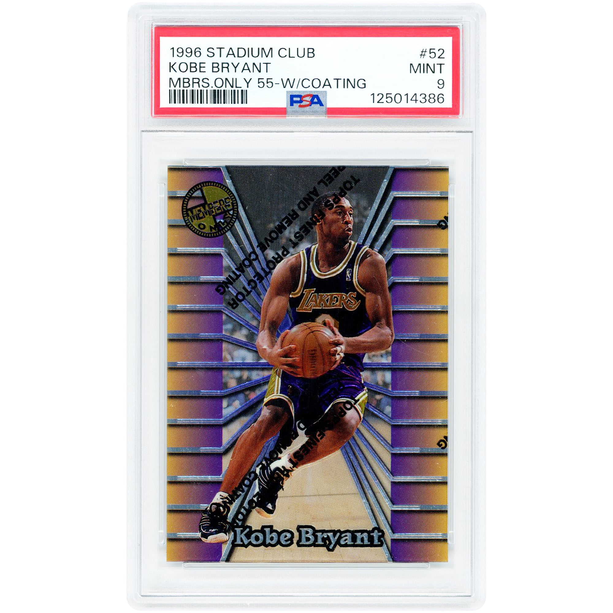 Kobe Bryant Los Angeles Lakers 1996-97 Topps Stadium Club Members 