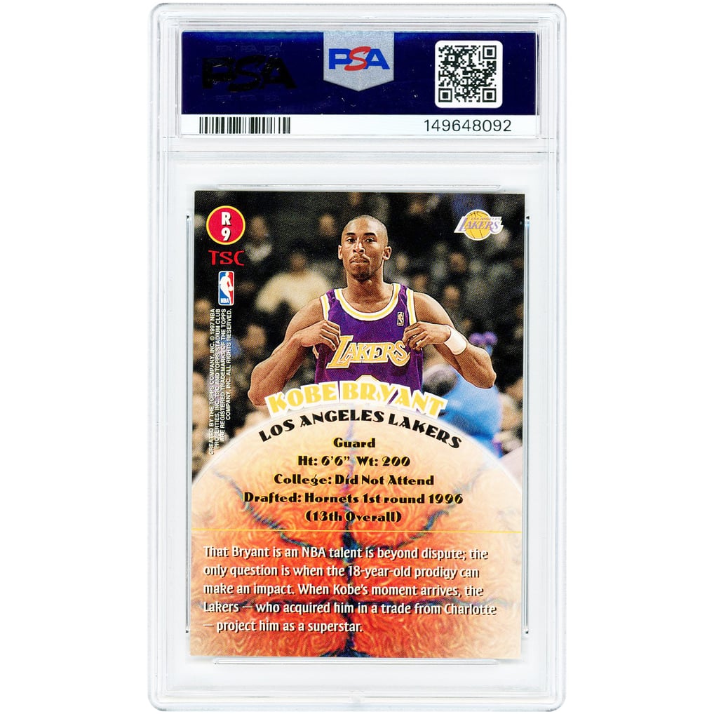 Kobe Bryant Los Angeles Lakers 1996-97 Topps Stadium Club Rookies 