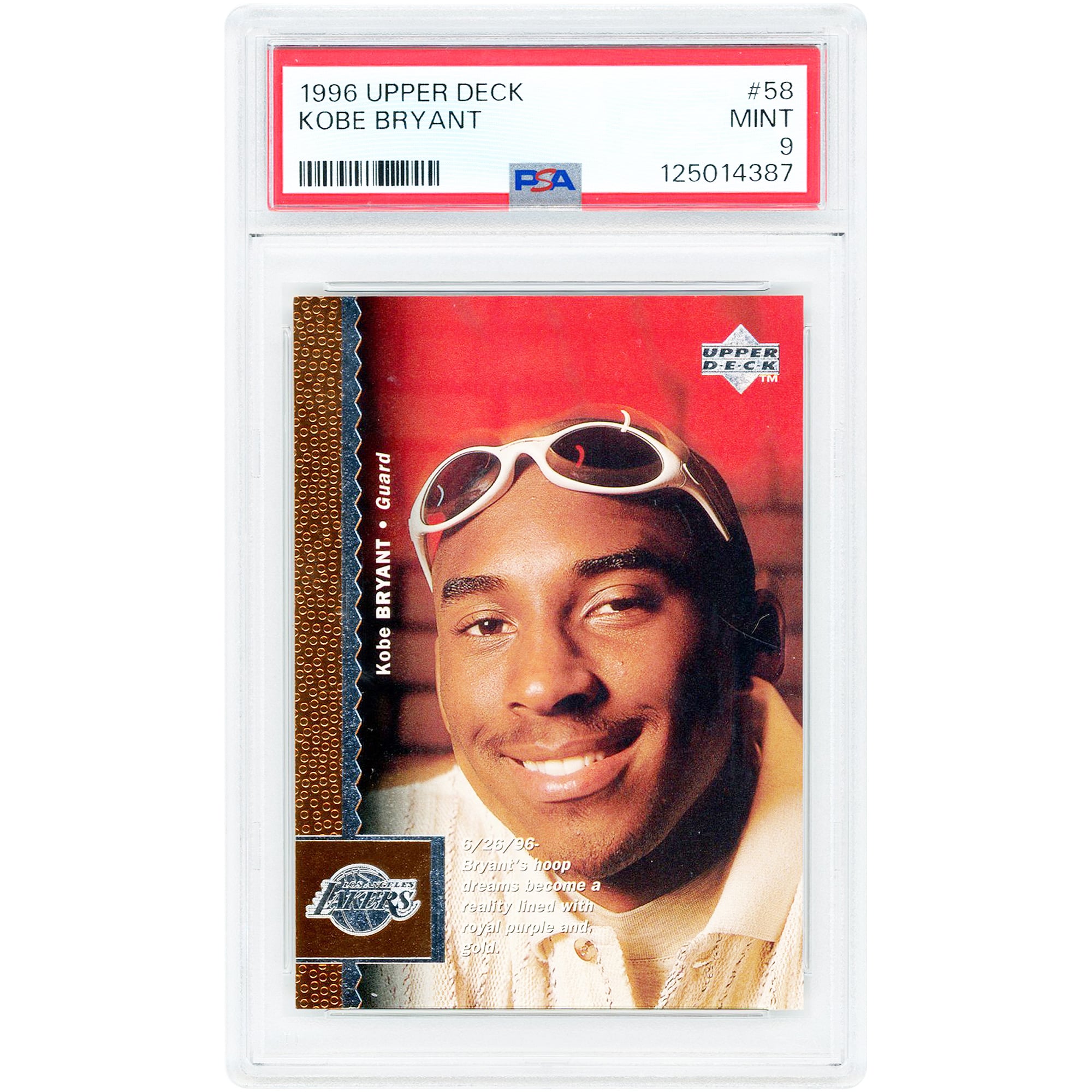 Kobe Bryant Los Angeles Lakers 1996-97 Upper Deck #58 PSA 