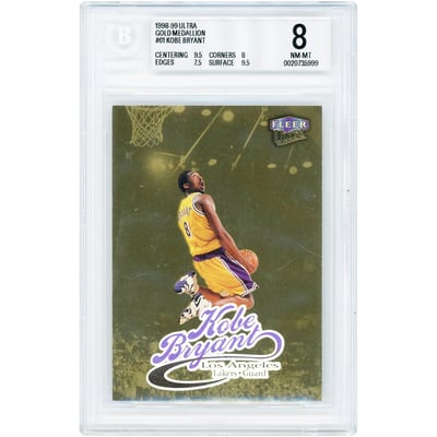 Kobe Bryant Los Angeles Lakers 1998-99 Fleer Ultra Gold Medallion Edition #61G BGS Authenticated 8 Card - 9.5,8,7.5,9.5 Subgrades