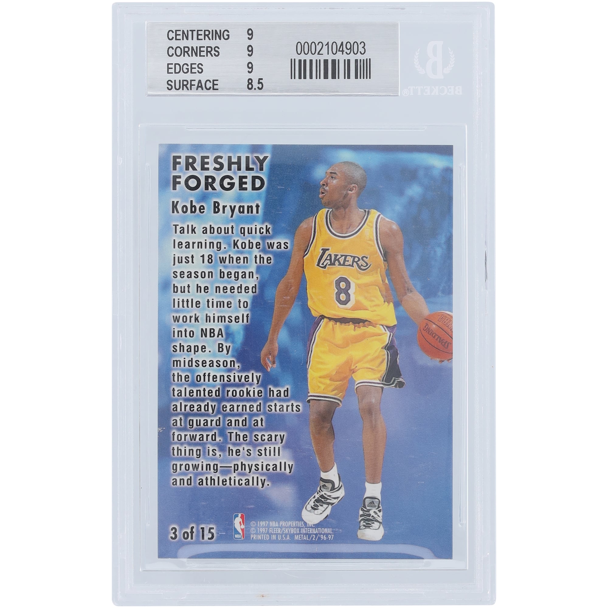 NBA card Kobe Bryant Fleer Metal RC Rookie コービーブライアント 