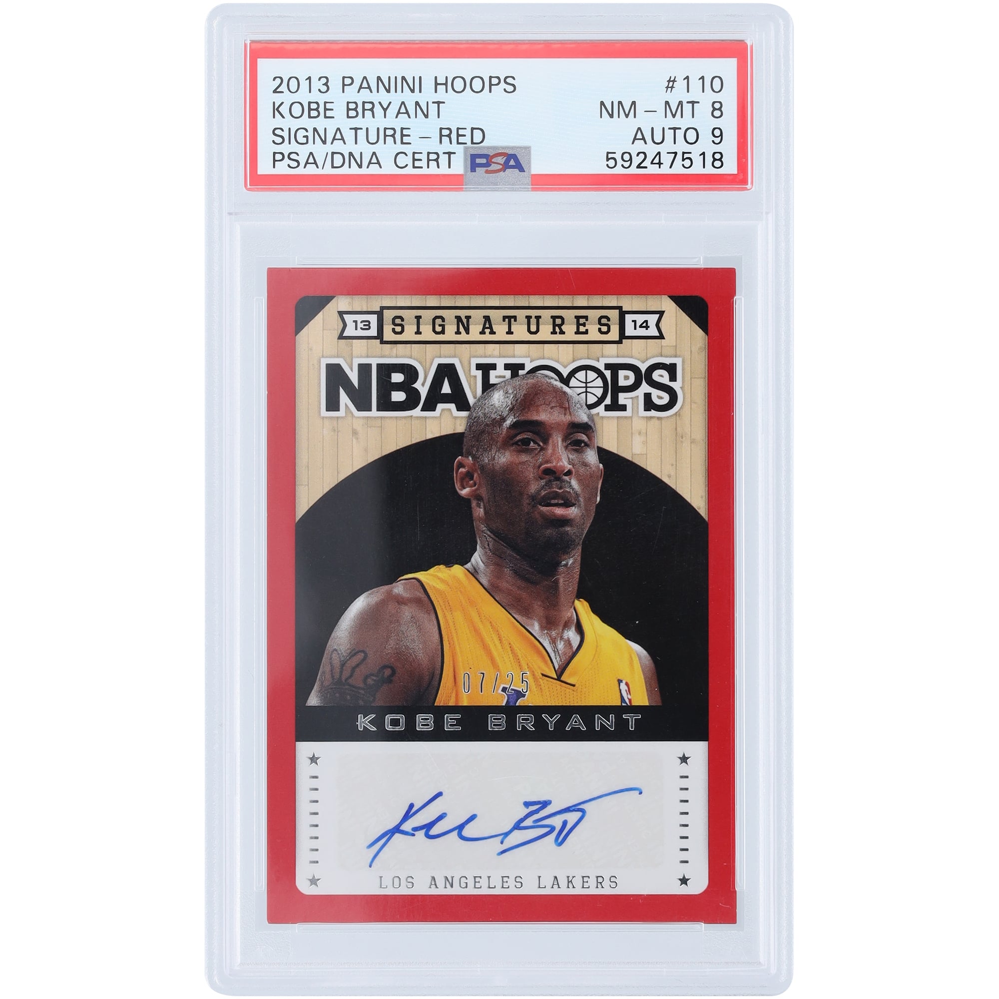 Kobe Bryant Los Angeles Lakers Autographed 2013-14 Panini Hoops 