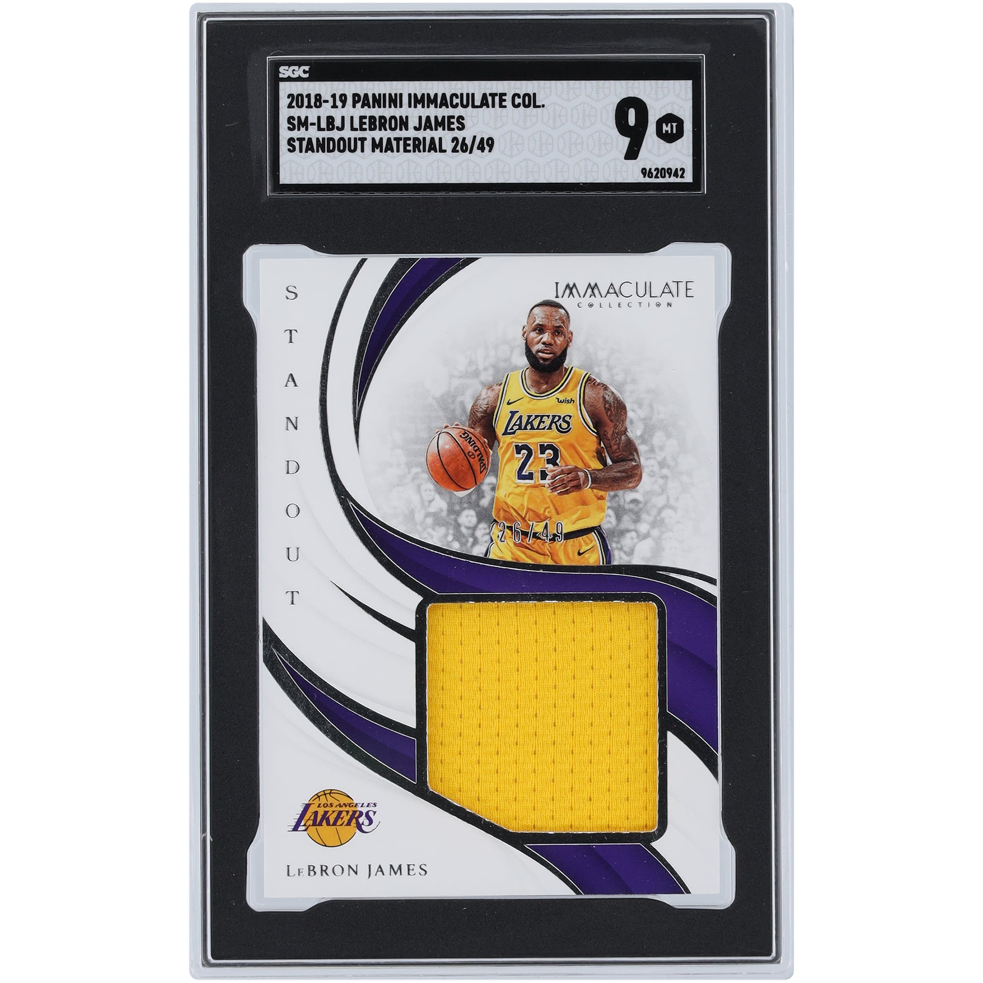 LeBron James Los Angeles Lakers 2018-19 Panini Immaculate 