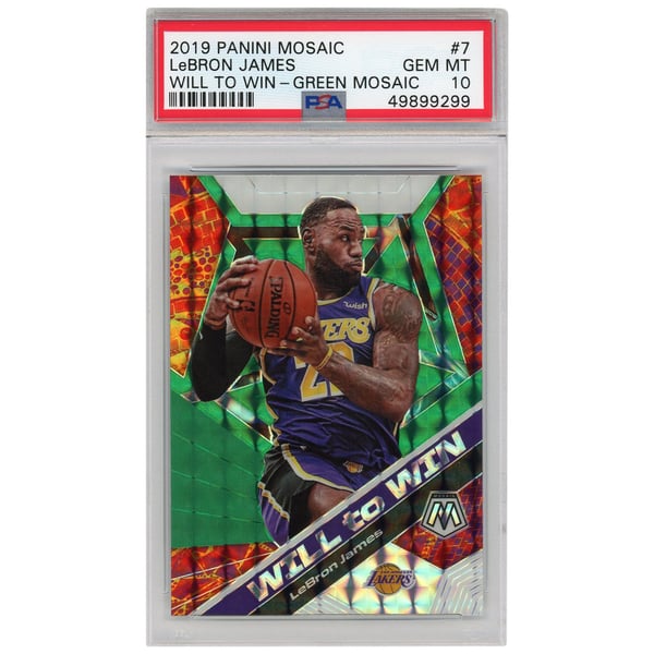 Los Angeles Lakers LeBron James 2019 Panini Green Mosaic Will to 