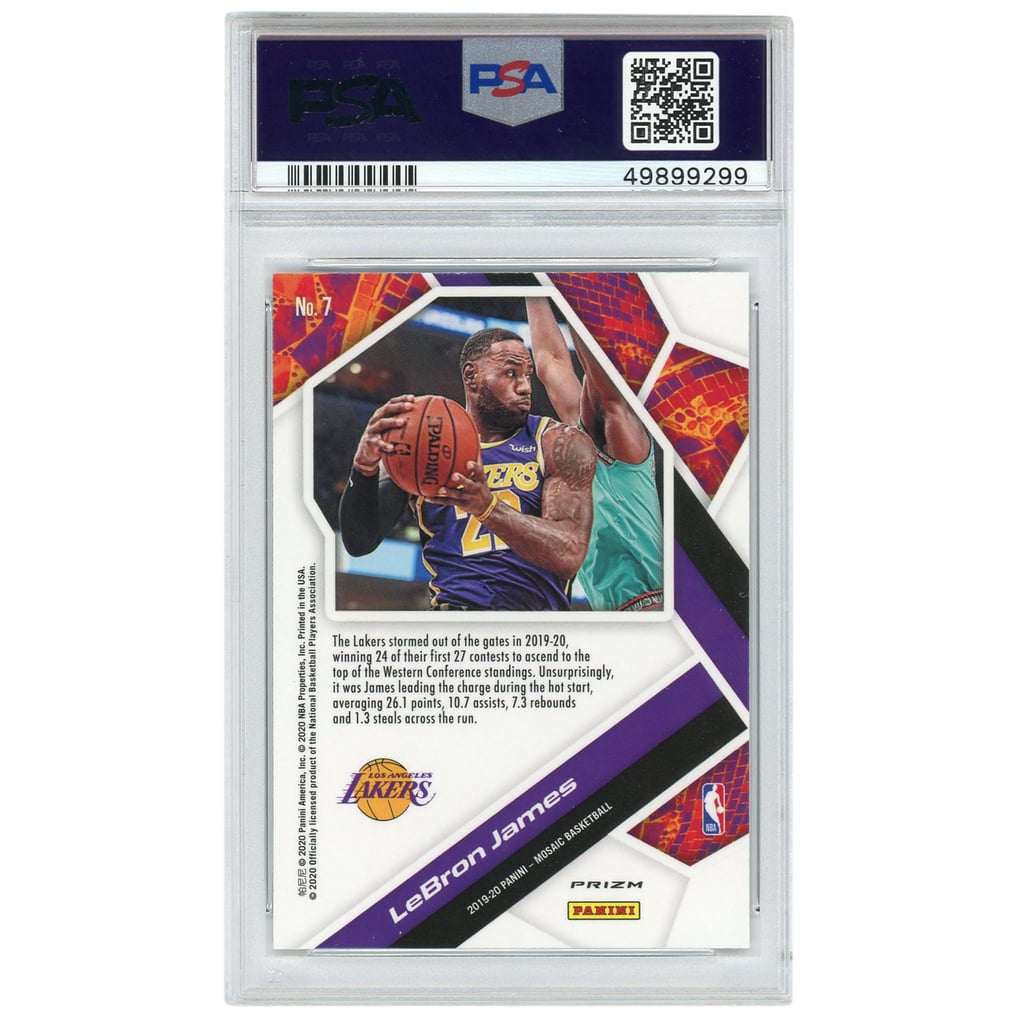 Los Angeles Lakers LeBron James 2019 Panini Green Mosaic Will to 