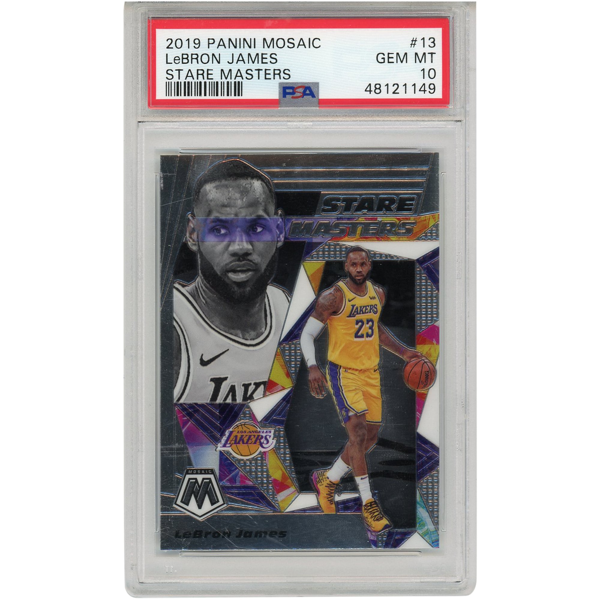 2019 panini mosaic lebron james psa 10