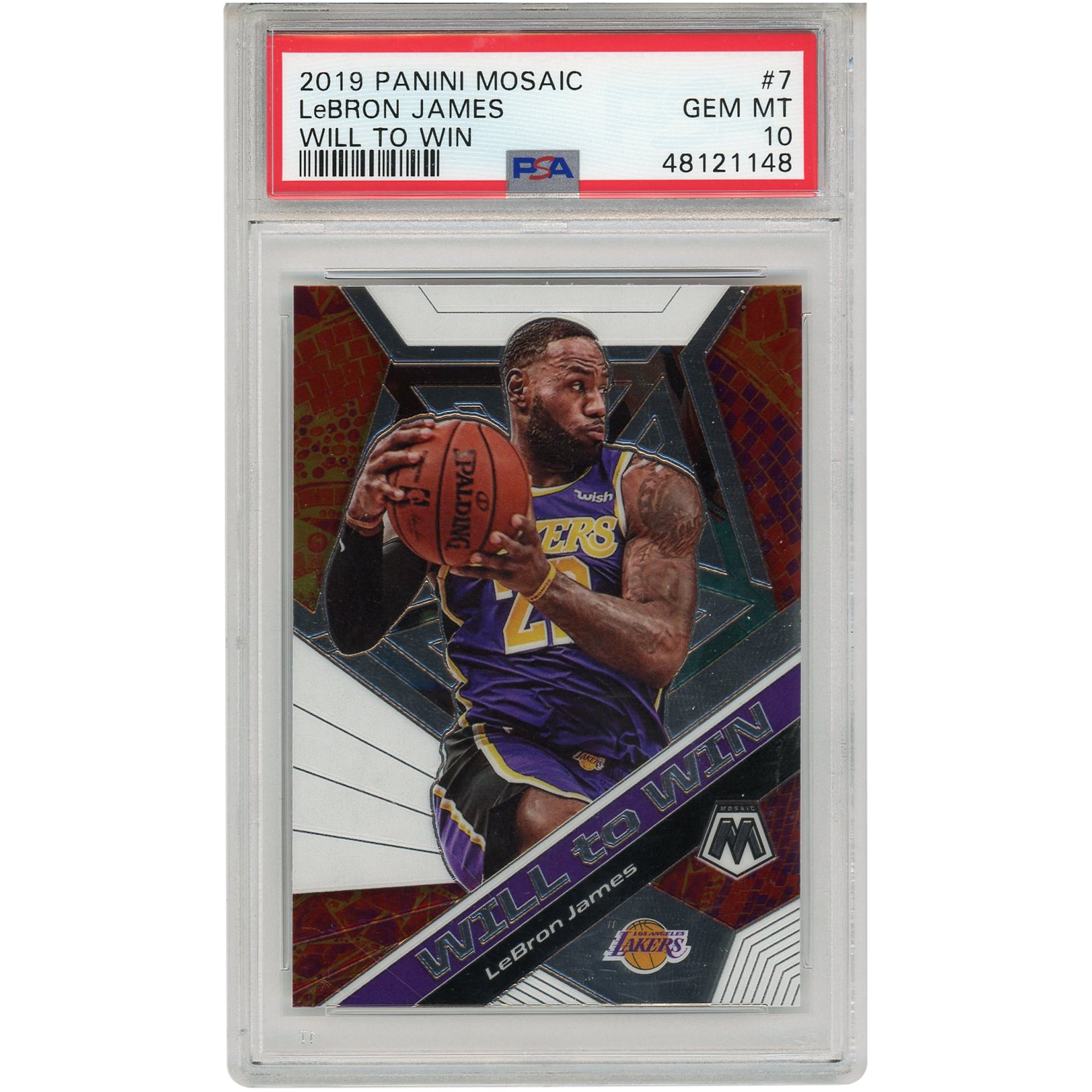 2019 panini mosaic lebron james psa 10