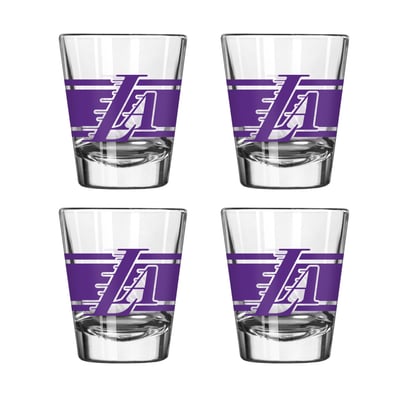 Los Angeles Lakers Logo Brands Four-Piece Stripe Shot Glass Set