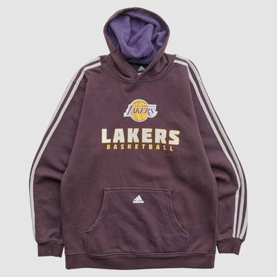 Los Angeles Lakers Adidas 2010s Hooded Pullover Sweatshirt - Purple - M by Fanatics Real Vintage