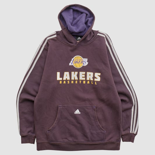 Los Angeles Lakers Adidas 2010s Hooded Pullover Sweatshirt - Purple - M by Fanatics Real Vintage