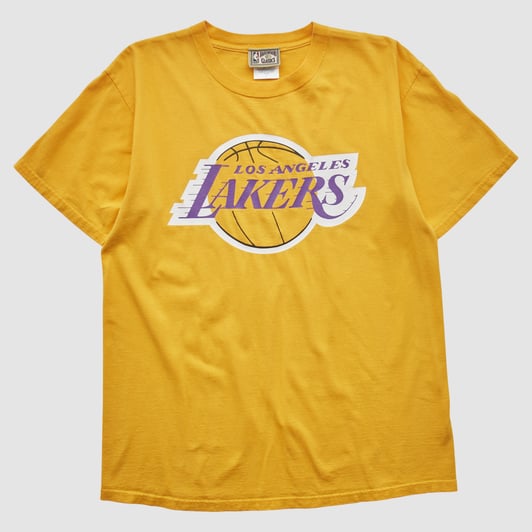 Los Angeles Lakers Majestic 2000s T-shirt - Yellow - L by Fanatics Real Vintage