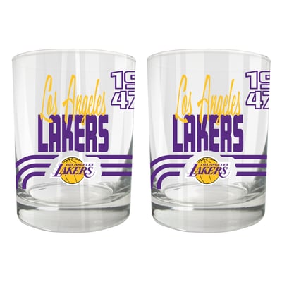 Los Angeles Lakers Two-Piece 12oz. Heritage Rocks Glass Set
