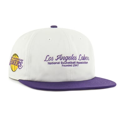 Los Angeles Lakers '47 Script Stack Captain Snapback Hat - Cream