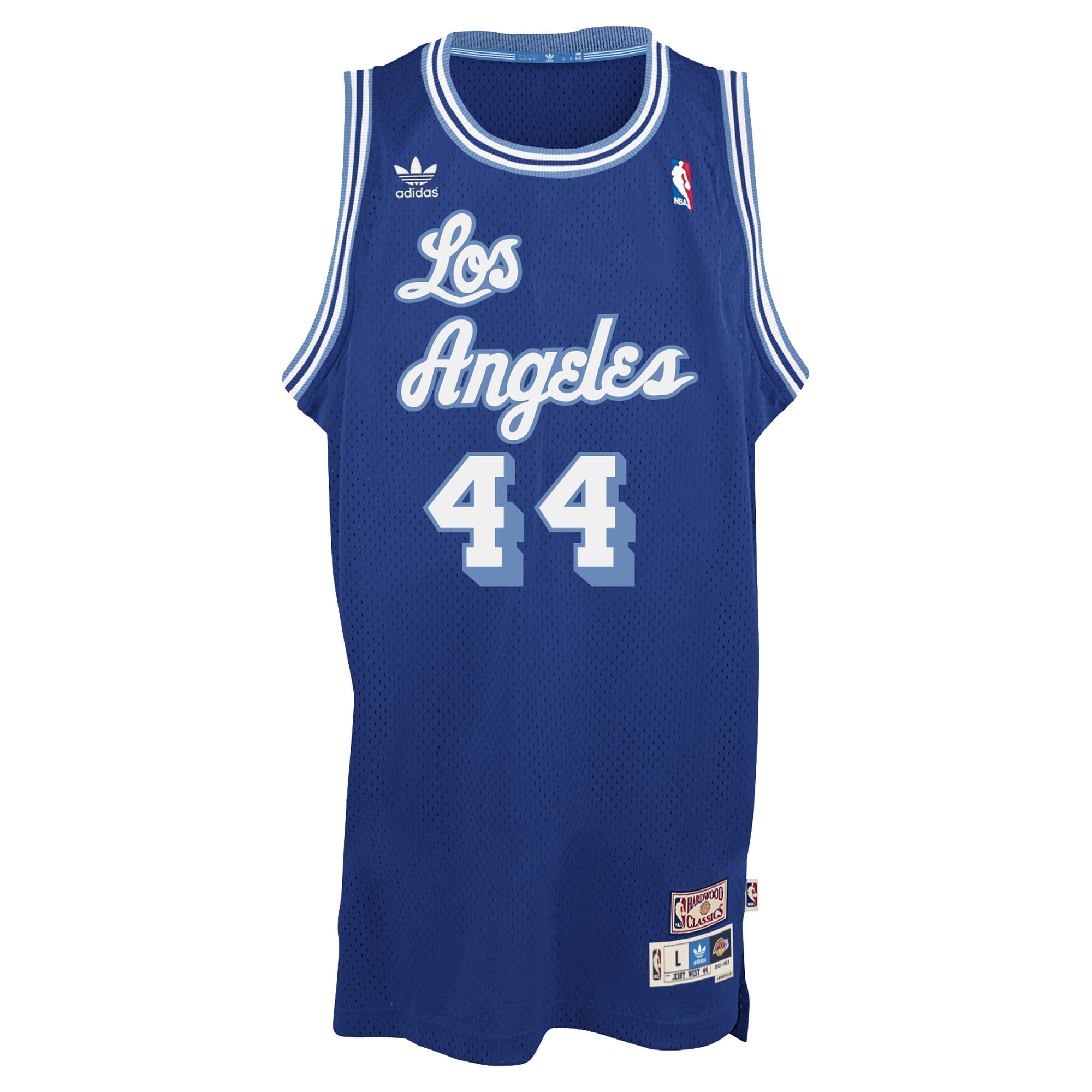 Men's Los Angeles Lakers Jerry West adidas Blue Hardwood Classic