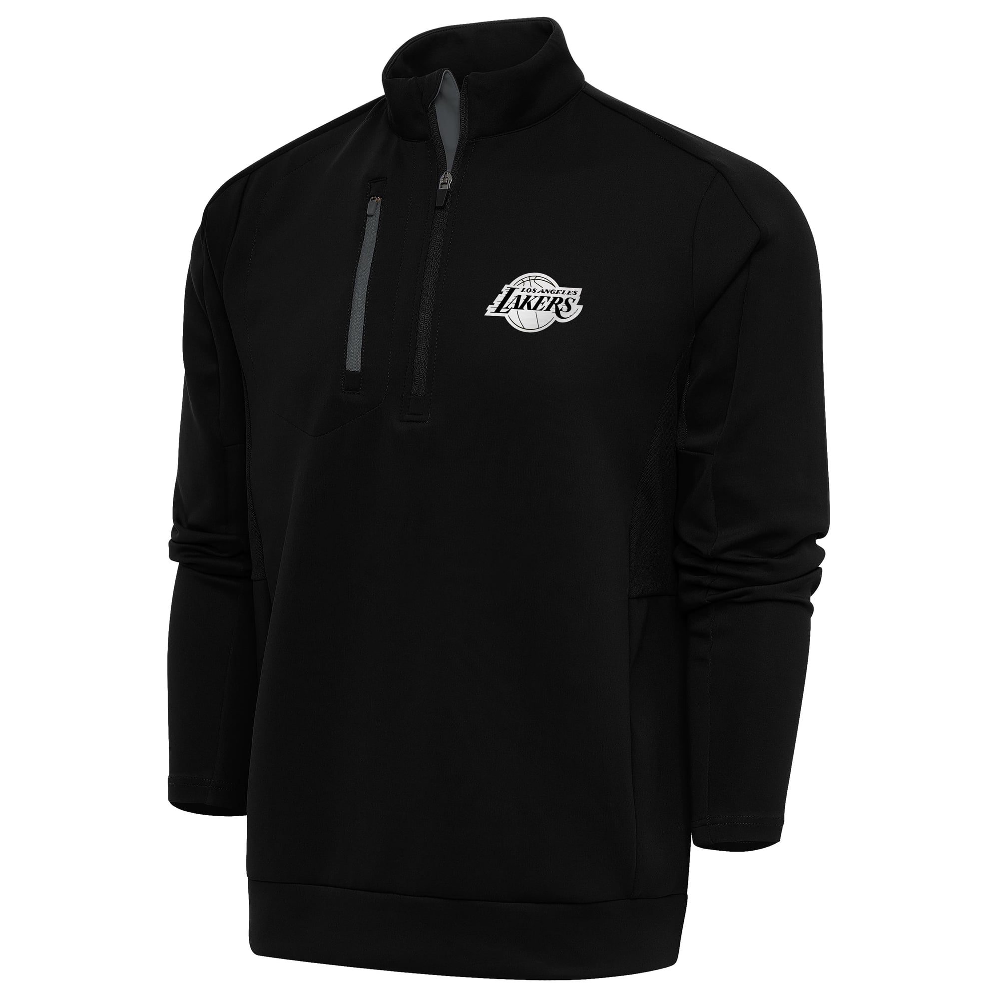 Men's Los Angeles Lakers Antigua Black Metallic Logo Generation Quarter ...