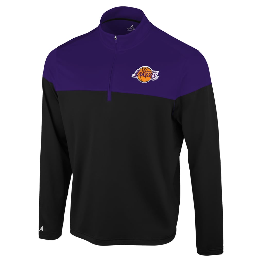Los Angeles Lakers Antigua Hinder Quarter-Zip Pullover - Black/Purple