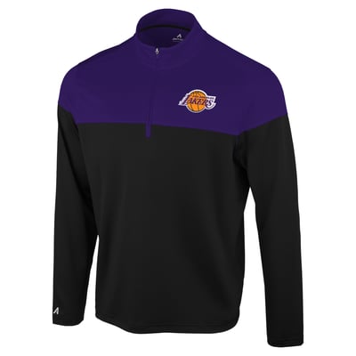Los Angeles Lakers Antigua Hinder Quarter-Zip Pullover - Black/Purple