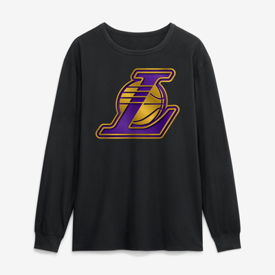 Los Angeles Lakers  Metallic Mascot Long Sleeve T-Shirt - Black