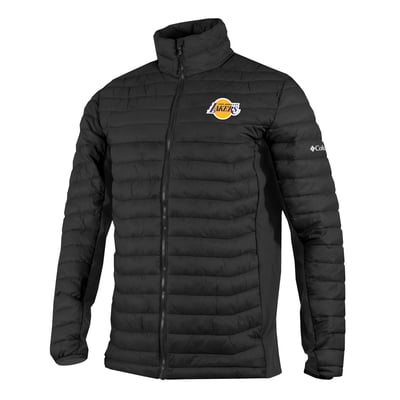 Los Angeles Lakers Columbia Powder Pass Hybrid Full-Zip Jacket - Black