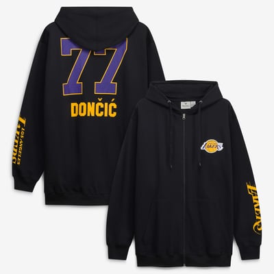 Luka Dončić Los Angeles Lakers Fanatics Big & Tall Full-Zip Hoodie - Black