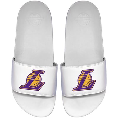 Los Angeles Lakers ISlide Primary Motto Slide Sandals - White