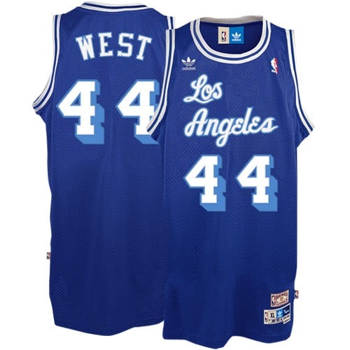 Mens Los Angeles Lakers Jerry West adidas Blue Hardwood Classics