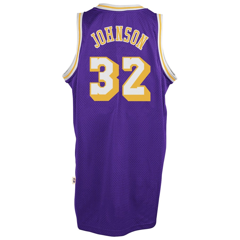 Mens Los Angeles Lakers Magic Johnson adidas Purple Hardwood