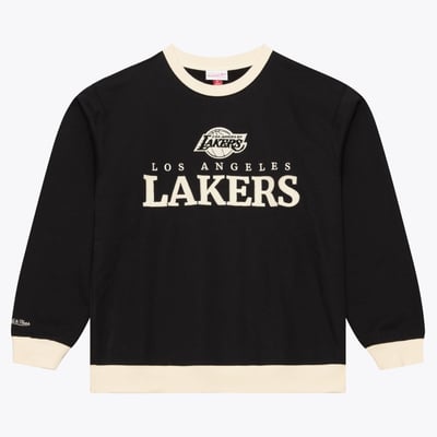  Los Angeles Lakers Mitchell & Ness Cookies & Cream Fleece Crewneck Sweatshirt - Black