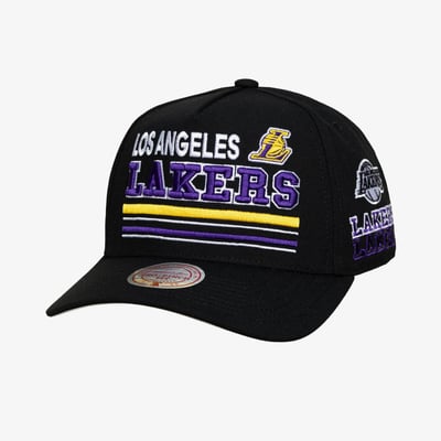 Los Angeles Lakers Mitchell & Ness Men's Triple Check Pro Snapback Hat - Black