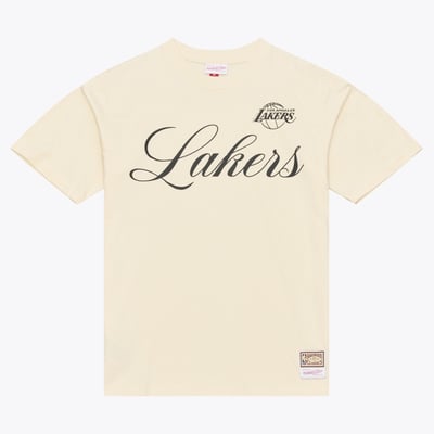  Los Angeles Lakers Mitchell & Ness Hardwood Classics Cookies & Cream T-Shirt - Cream