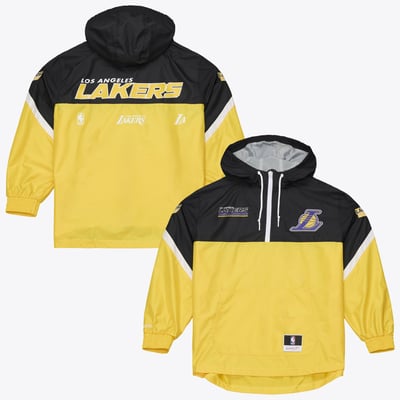 Los Angeles Lakers Mitchell & Ness  Triple Check Half-Zip Windbreaker Jacket - Gold