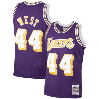 Jerry West Los Angeles Lakers Mitchell & Ness 1971/72 Hardwood Classics Swingman Jersey - Purple