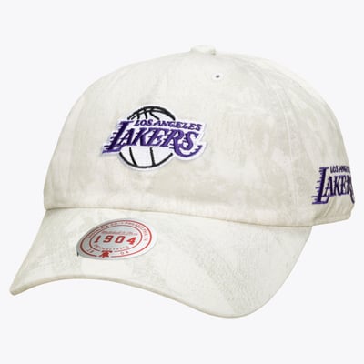 Los Angeles Lakers Mitchell & Ness Ghosted Strapback Hat - White
