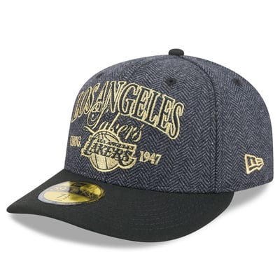 Los Angeles Lakers New Era Faux Wool 59FIFTY Fitted Hat - Charcoal/Black