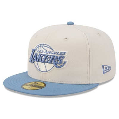 Los Angeles Lakers New Era Color Pack 2-Tone 59FIFTY Fitted Hat - Cream/Light Blue