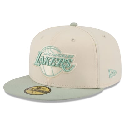 Los Angeles Lakers New Era Color Pack 2-Tone 59FIFTY Fitted Hat - Cream/Light Green