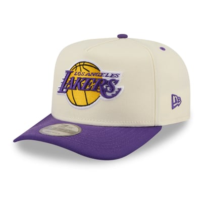 Los Angeles Lakers New Era City A-Frame 9FIFTY Snapback Hat - Cream/Purple