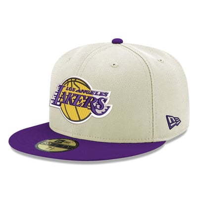  Los Angeles Lakers New Era Chrome 59FIFTY Fitted Hat - Gray/Purple