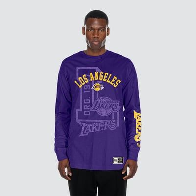 Los Angeles Lakers New Era Tonal Long Sleeve T-Shirt - Purple