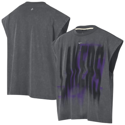 Los Angeles Lakers Nike 2026 Standard Issue Pre-Game Sleeveless Top - Charcoal