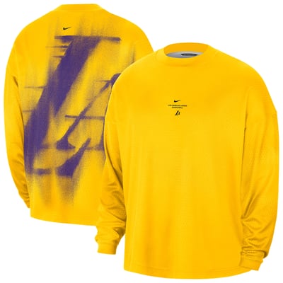 Los Angeles Lakers Nike 2026 Standard Issue Pre-Game Performance Long Sleeve T-Shirt - Gold