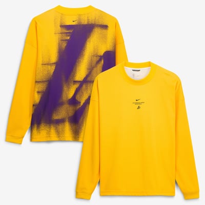 Los Angeles Lakers Nike 2026/27 Standard Issue Pre-Game Performance Long Sleeve T-Shirt - Gold