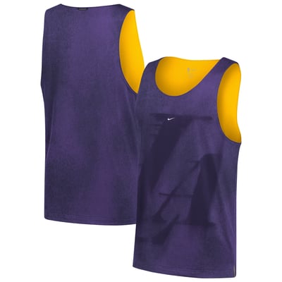 Los Angeles Lakers Nike 2026 Standard Issue Practice Icon Mesh Reversible Jersey - Purple/Gold