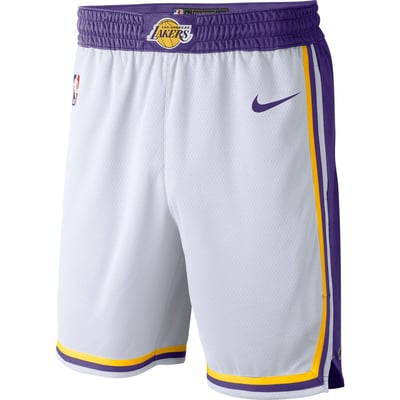 Los Angeles Lakers Nike Association Edition Swingman Shorts - White