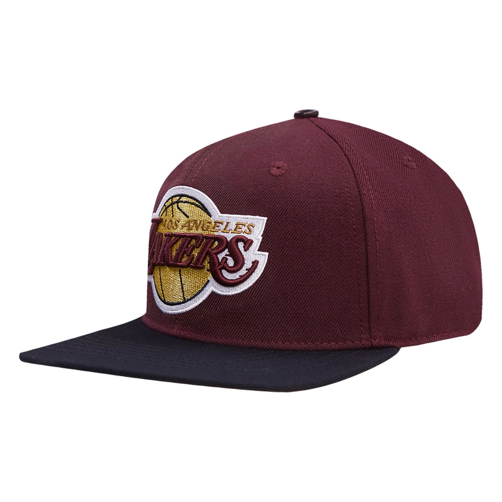 Exclusive Mitchell & Ness Los Angeles Lakers Burgundy & Gold Color Snapback Hat s-l400.jpg main image 2