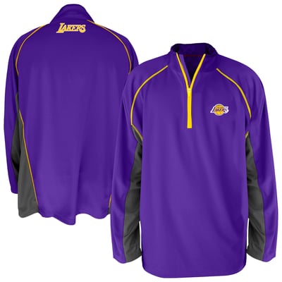 Los Angeles Lakers Profile Big & Tall Textured Quarter-Zip Pullover - Purple/Gold