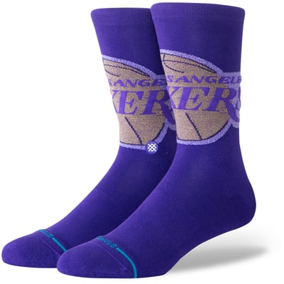  Los Angeles Lakers Stance Posterize Crew Socks - Purple